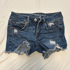 American Eagle Outfitters Distressed Blue Jean Shorts